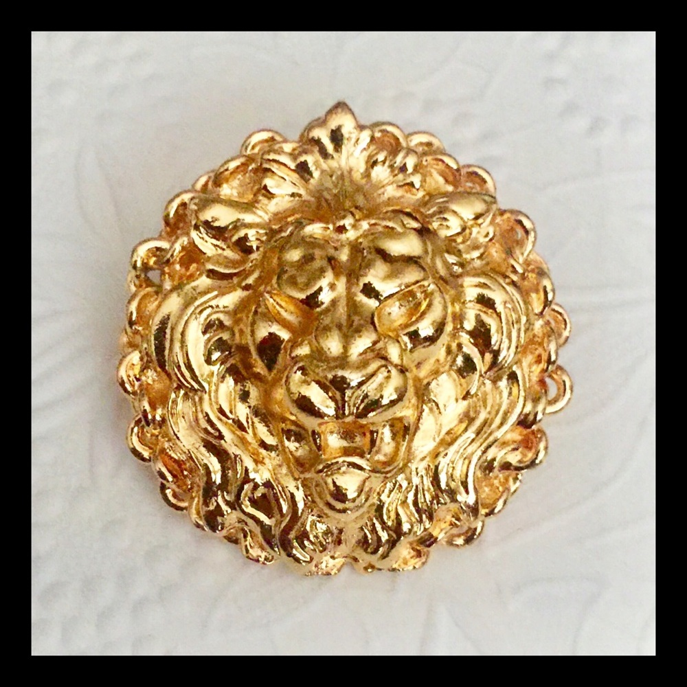 Vintage lion brooch